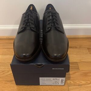 Cole Haan Black Leather Derby Shoes